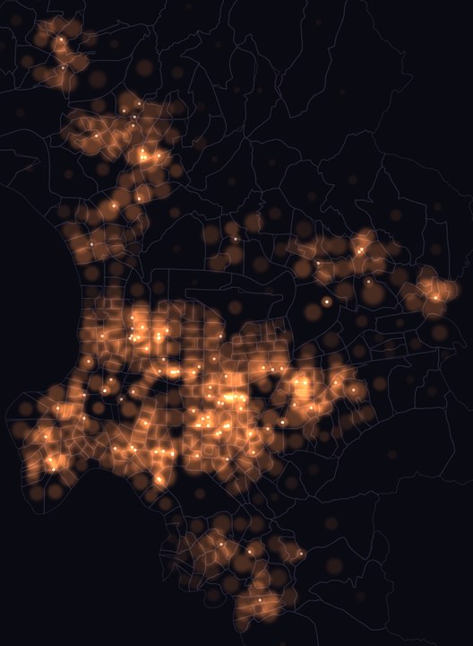 Taipei Plan B map, the same 456 villages shown under two scenarios side by side